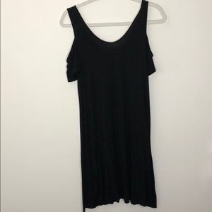 Black, cold shoulder dress
